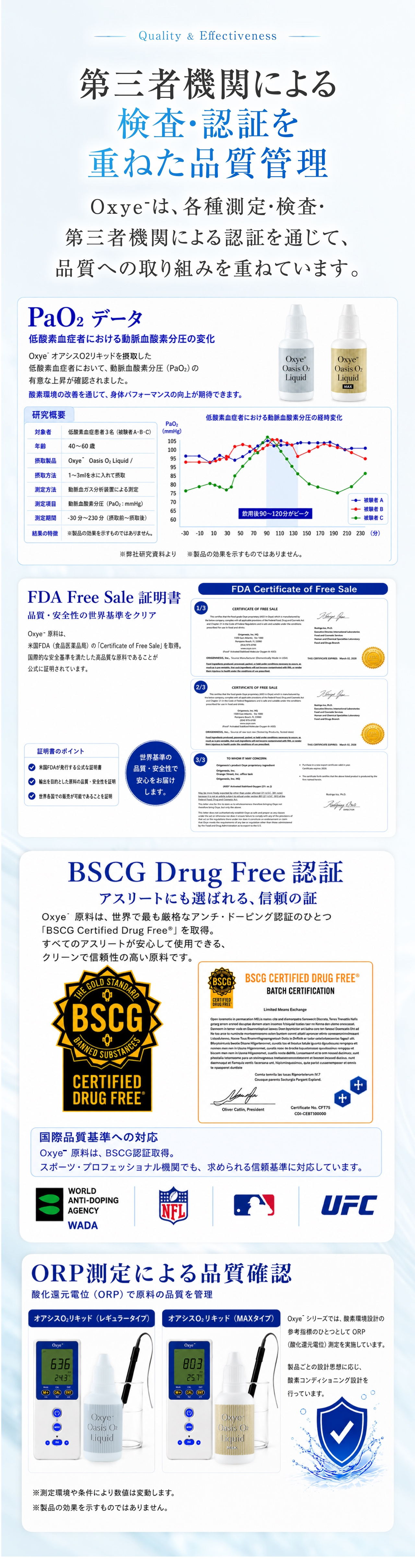 第三者機関による検査・認証を重ねた品質管理